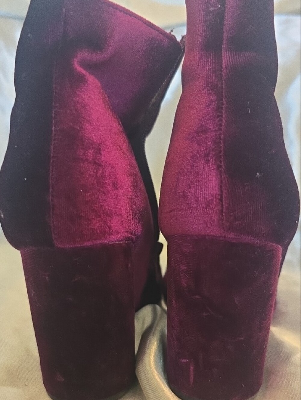 Velvet Ankle Boots with Gold Button Detail - Picture 6 of 8